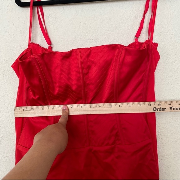 House of CB 'Shani' Red Satin Corset Maxi Dress NWOT size XL - Picture 10 of 17